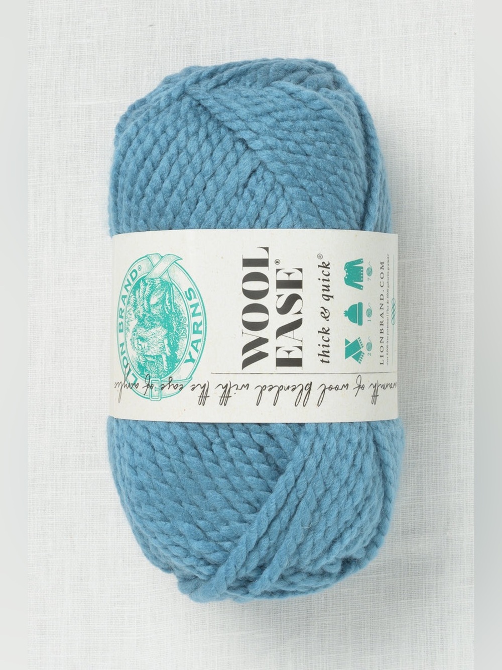 Lion Brand Wool Ease Thick & Quick Air Force Light Blue Super Bulky Yarn NWT
